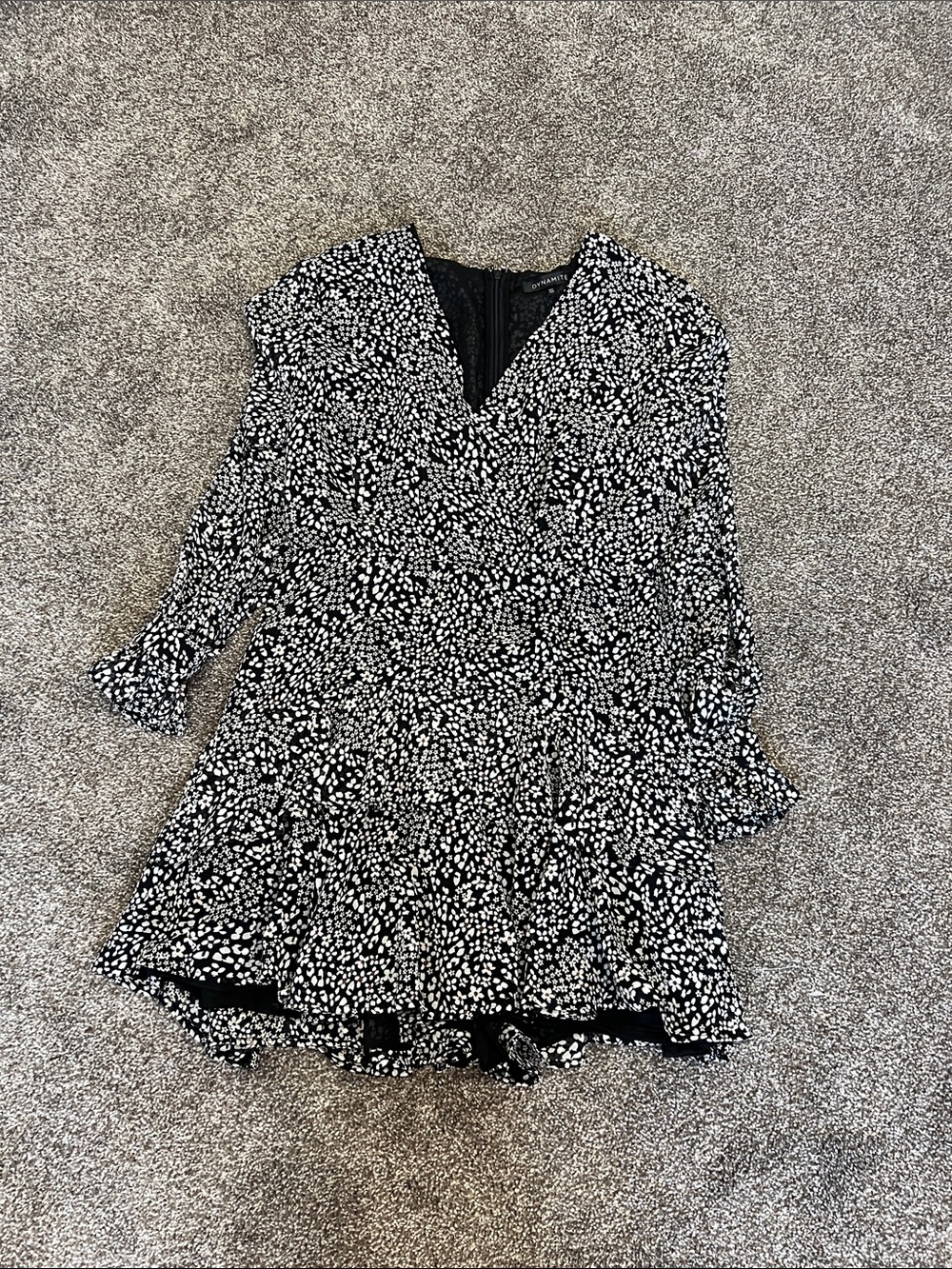 Dynamite Black and White Floral Mini Dress
